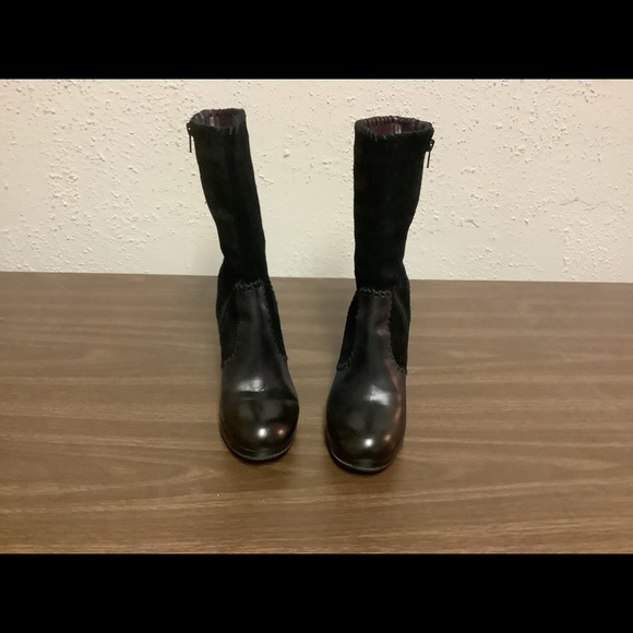 Vintage Suede and leather platform wedge heel boots 3.25” - Picture 8 of 12